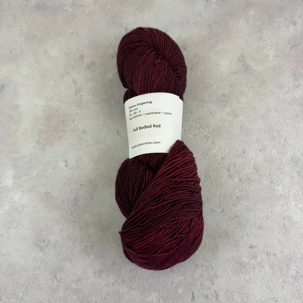 Destash Yarn Plucky Knitter Primo Fingering Weight Full Bodied Red Hand Dyed